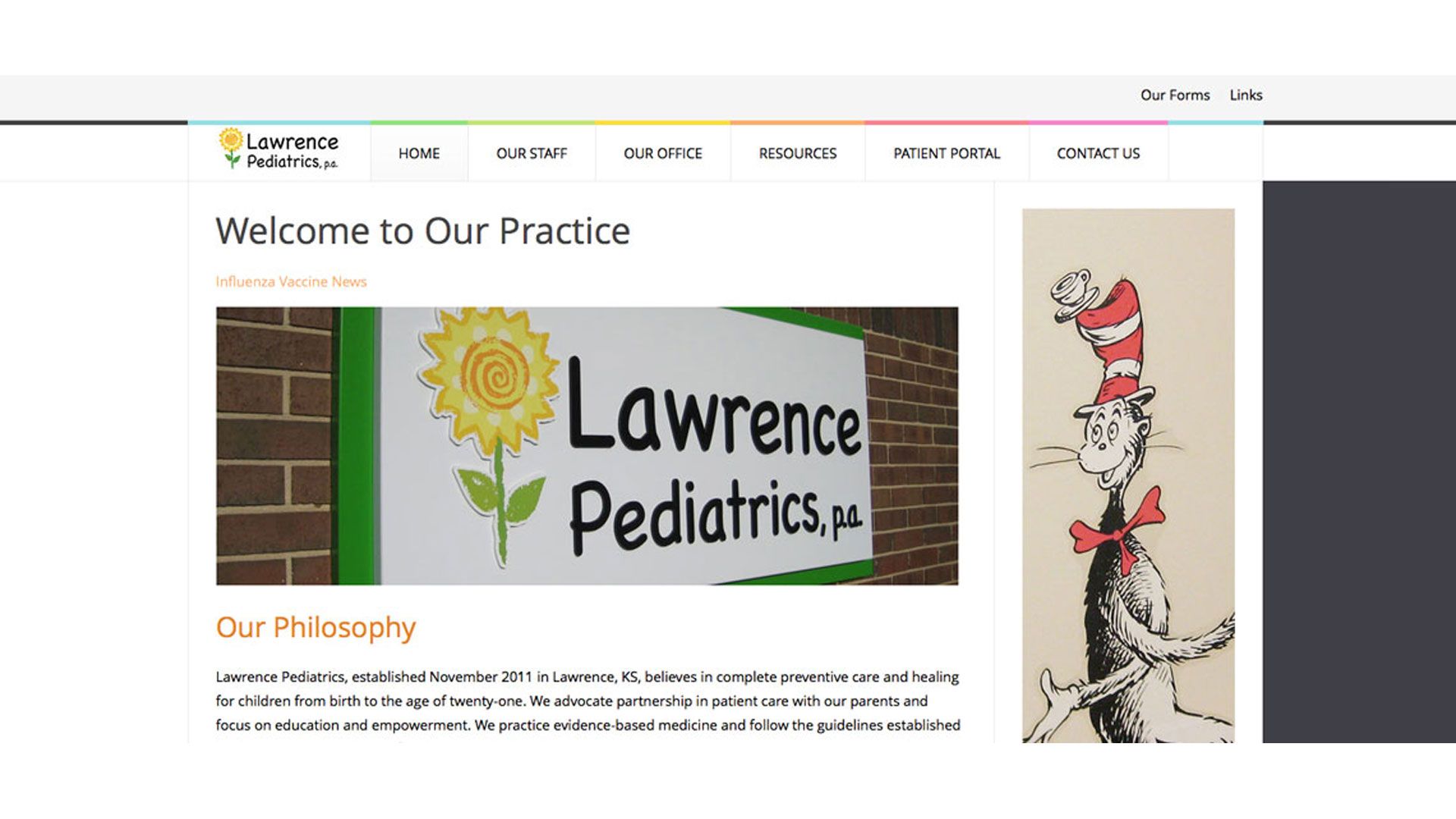 Lawrence Pediatrics Web Screen Shot